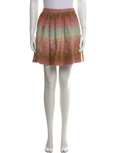 Pre-owned Msgm Striped Mini Skirt In Pink