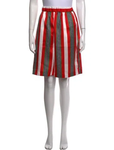 Pre-owned Msgm Striped Mini Skirt In Red