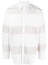 Msgm Striped Organic-cotton Shirt In White