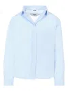 Msgm Kids Striped T-shirt With Patch Pocket In Blue