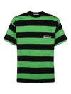 Msgm Striped-pattern Cotton T-shirt In Multi