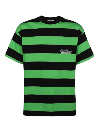 MSGM STRIPED-PATTERN COTTON T-SHIRT