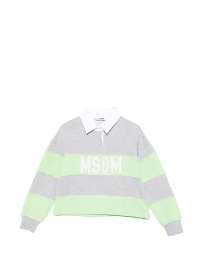 Msgm Striped-pattern Polo Shirt In Multi