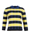 Msgm Striped Patterned Sweater In Multicolor Wool In Multi