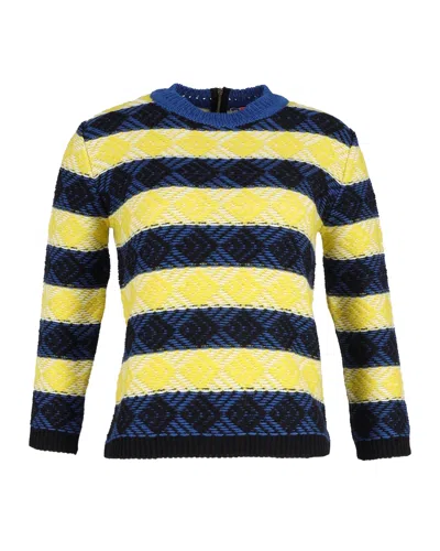 Pre-owned Msgm Striped Patterned Sweater In Multicolor Wool In Yellow