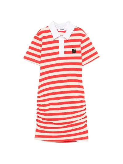 MSGM ABITO A RIGHE IN PIQUET CON COLLETTO
