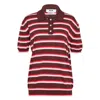 Msgm Striped-knit Sweater In Red