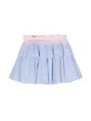 Msgm Striped Poplin Skirt In Blue