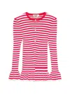 Msgm Striped Ruffled Knitwear In Multi