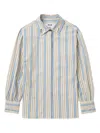 Msgm Striped Shirt In 蓝色