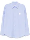 Msgm Logo Cotton T-shirt With Striped Cuffed Sleeves