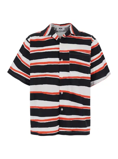 MSGM MSGM STRIPED BUTTON-UP SHIRT