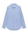 Msgm Striped Shirt In Blue
