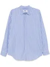 Msgm Striped Shirt In Blue