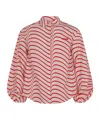 Msgm Patterned Long-sleeved Blouse In Red