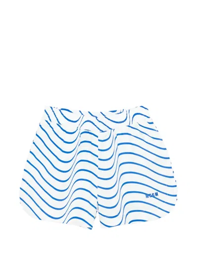 Msgm Kids' Striped Shorts In Blue