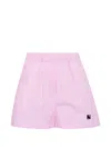 Msgm Striped Shorts In Pink