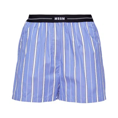 MSGM STRIPED SHORTS