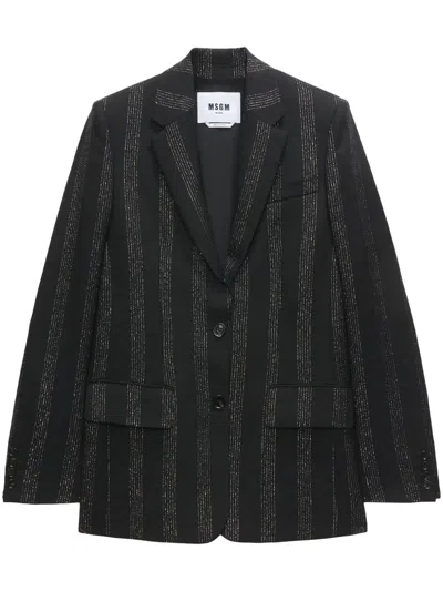 MSGM STRIPED SINGLE-BREASTED BLAZER