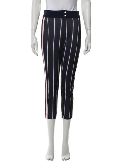Pre-owned Msgm Striped Skinny Leg Pants In Black