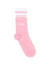 Msgm Striped Socks In Pink