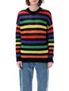 Msgm Multicolor Striped Sweater Sweaters And Cardigans Multicolor In Black Stripes