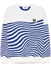 Msgm Striped Sweater In White