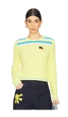 Msgm Striped Sweater In Yellow