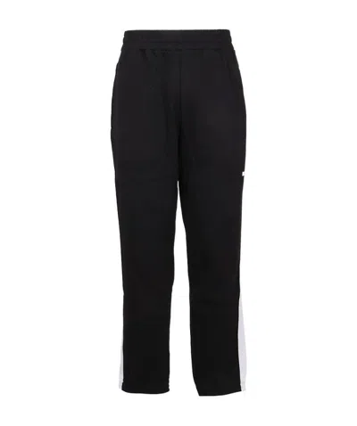 Msgm Striped Sweatpants In Black