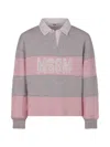Msgm Striped Sweatshirt In Pink