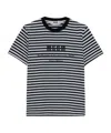 Msgm Striped T-shirt In Black