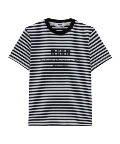 MSGM STRIPED T-SHIRT