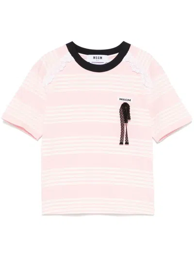 MSGM STRIPED T-SHIRT
