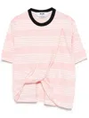 Msgm Striped T-shirt In Pink