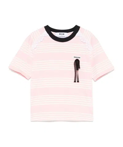 MSGM STRIPED T-SHIRT