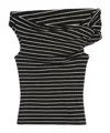 Msgm Striped Tank Top In Black
