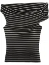 Msgm Striped Tank Top In Schwarz