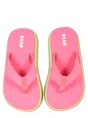 Msgm Striped Thong Sandals In Pink