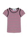 Msgm Striped Trim T-shirt In Gray
