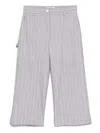 Msgm Striped Trousers In Grey
