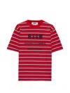 Msgm Striped T-shirt In Red