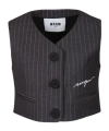 Msgm Striped Vest In Black