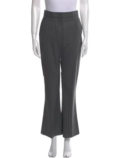 Pre-owned Msgm Striped Wide Leg Pants In Gray