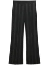 Msgm Gestreifte Wide-leg-hose In Schwarz