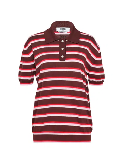 Msgm Striped-knit Sweater In Multi