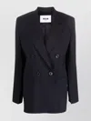 Msgm Double-breasted Blazer In Blue