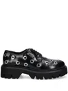Msgm Stud-embellished Oxford Shoes In Black