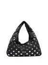 Msgm Stud-embellished Shoulder Bag In Black