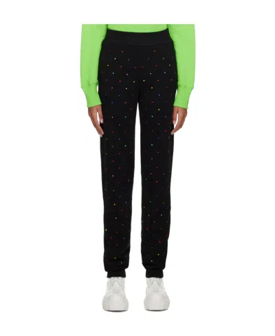 Msgm Stud-embellished Tapered Joggers In Black
