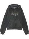 Msgm Embellished Cotton Jersey Logo Hoodie In Black